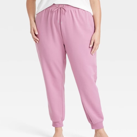Auden Women's Mauve Fleece Jogger Pants - Picture 1 of 5